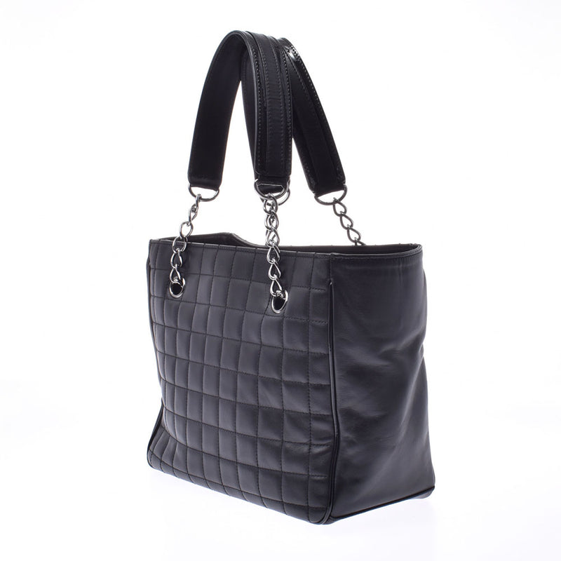 シャネルカメリア NO.5 チェーントートバッグ 黒 シルバー金具