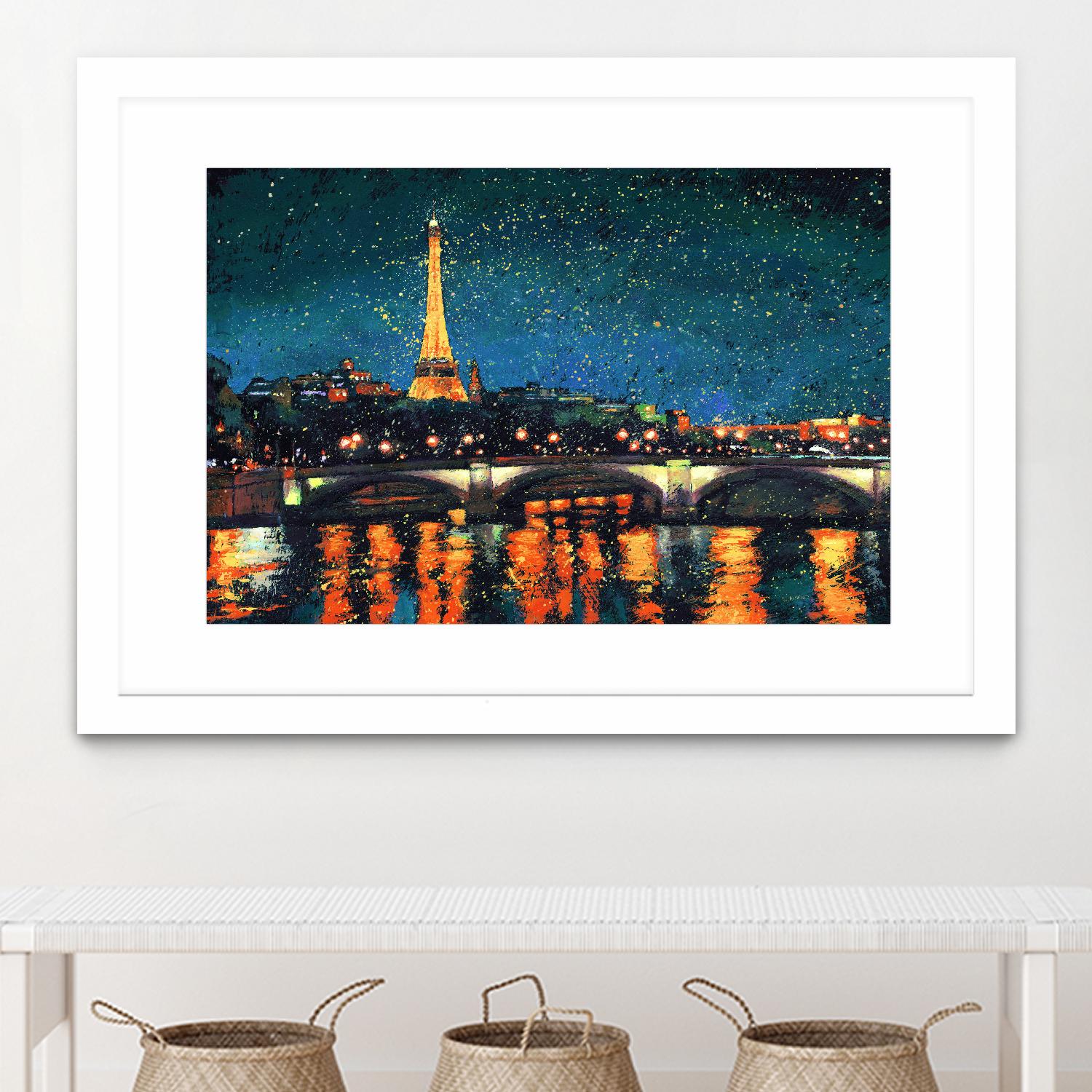Paris Nights Blue I - Art Print by James Wiens | GIANT ART