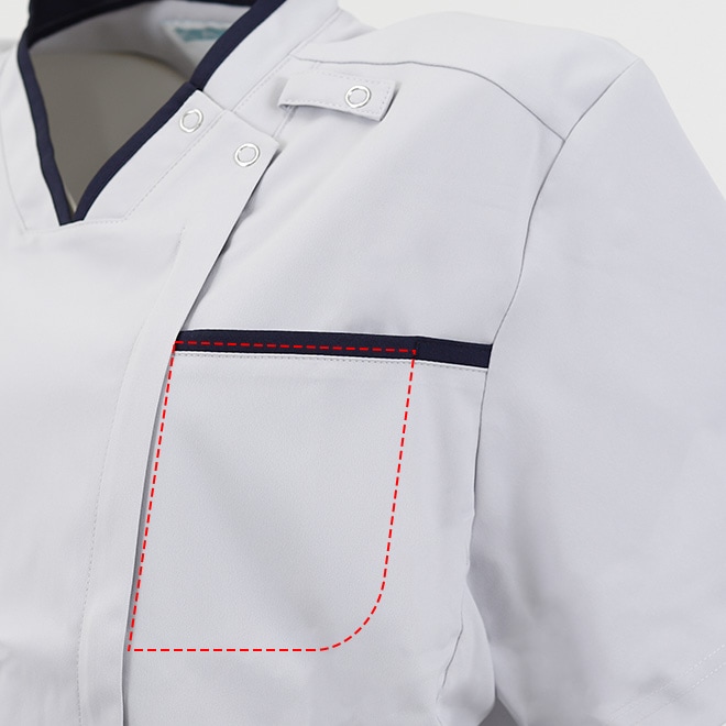 男女兼用スクラブジャケット半袖[KAZEN製品] KZN705｜THS-白衣通販・販売