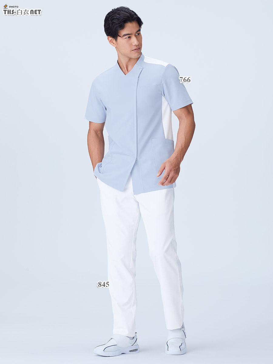 男女兼用スクラブジャケット半袖[KAZEN製品] 766｜THS-白衣通販・販売