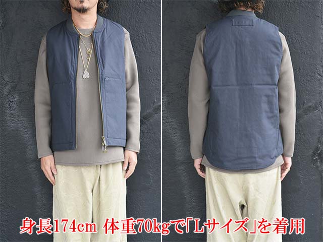 全3色【BLUCO/ブルコ】2025AW「Rib Collar Duck Vest/リブカラーダック