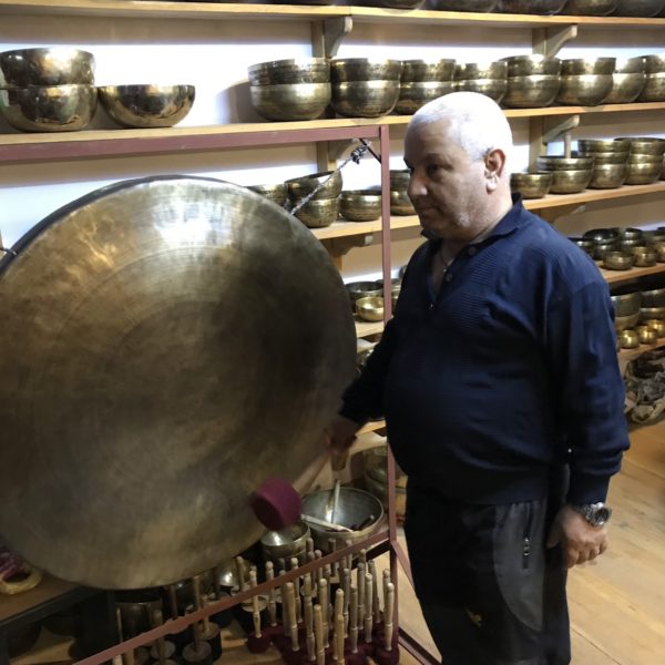 シンギングボウル【φ26cm】【ロータス・蓮の花】【G】【ハンドメイド