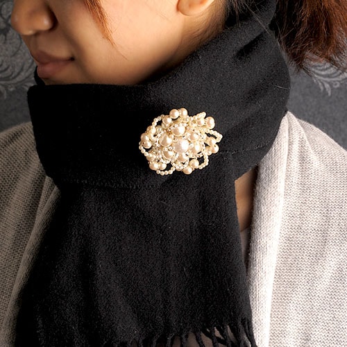 TOHO エアリージュエル～パールカメリアの2WAYブローチ～ AC-132