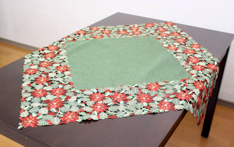 Noche Buena 刺繍 テーブルクロス 約85×85cm｜インテリアレース