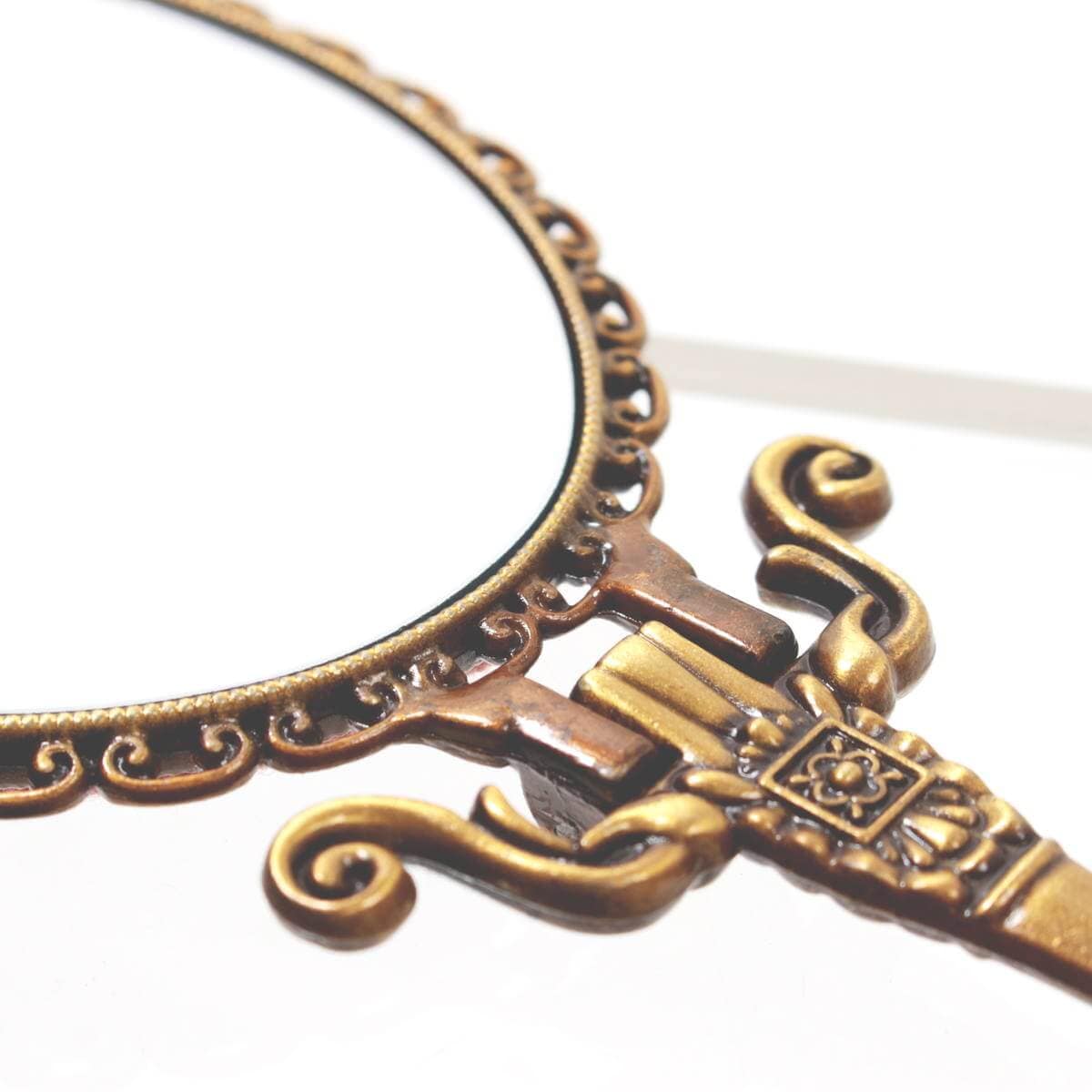 リボン刺繍 ハンドミラー カーネーション 約18×7.5cm｜インテリア