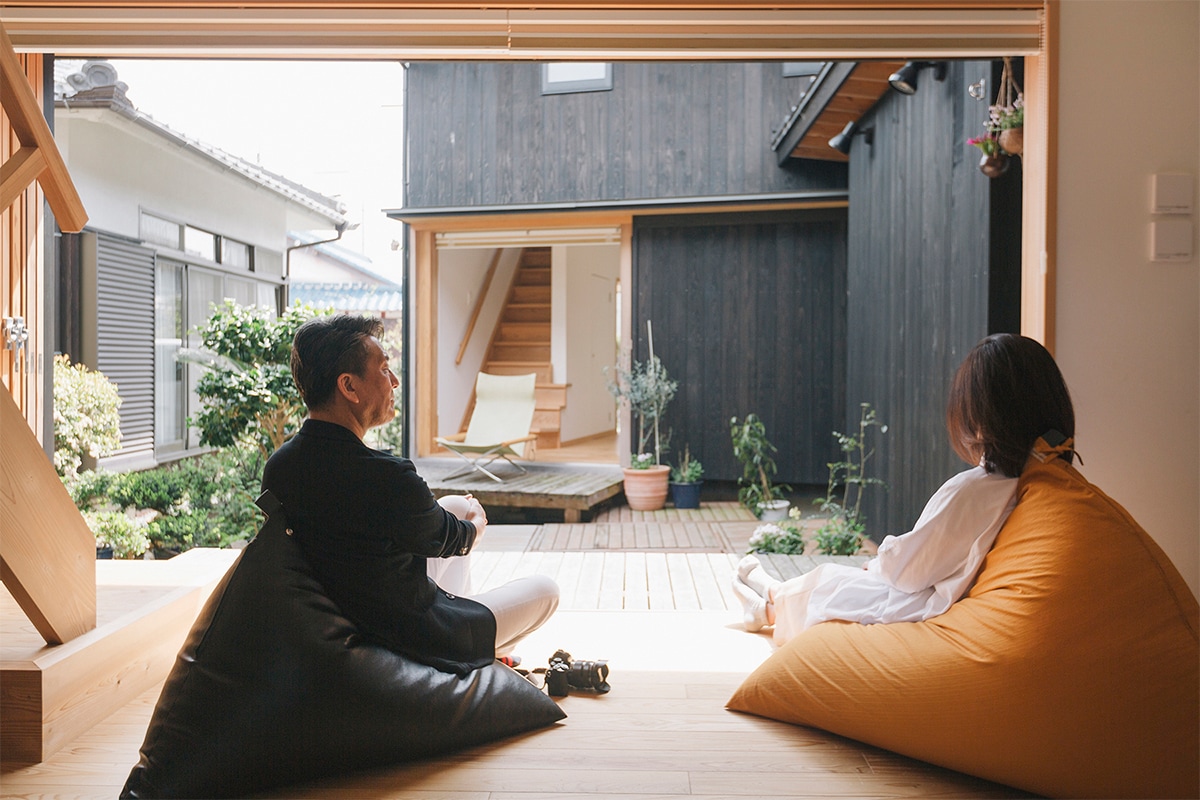 ビーズクッション 座椅子 「座・気まま」 ツムギクロス生地 (カバー