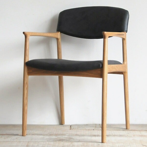 ノース ダイニングチェア/椅子(アームチェア) 無垢材 ウォールナット