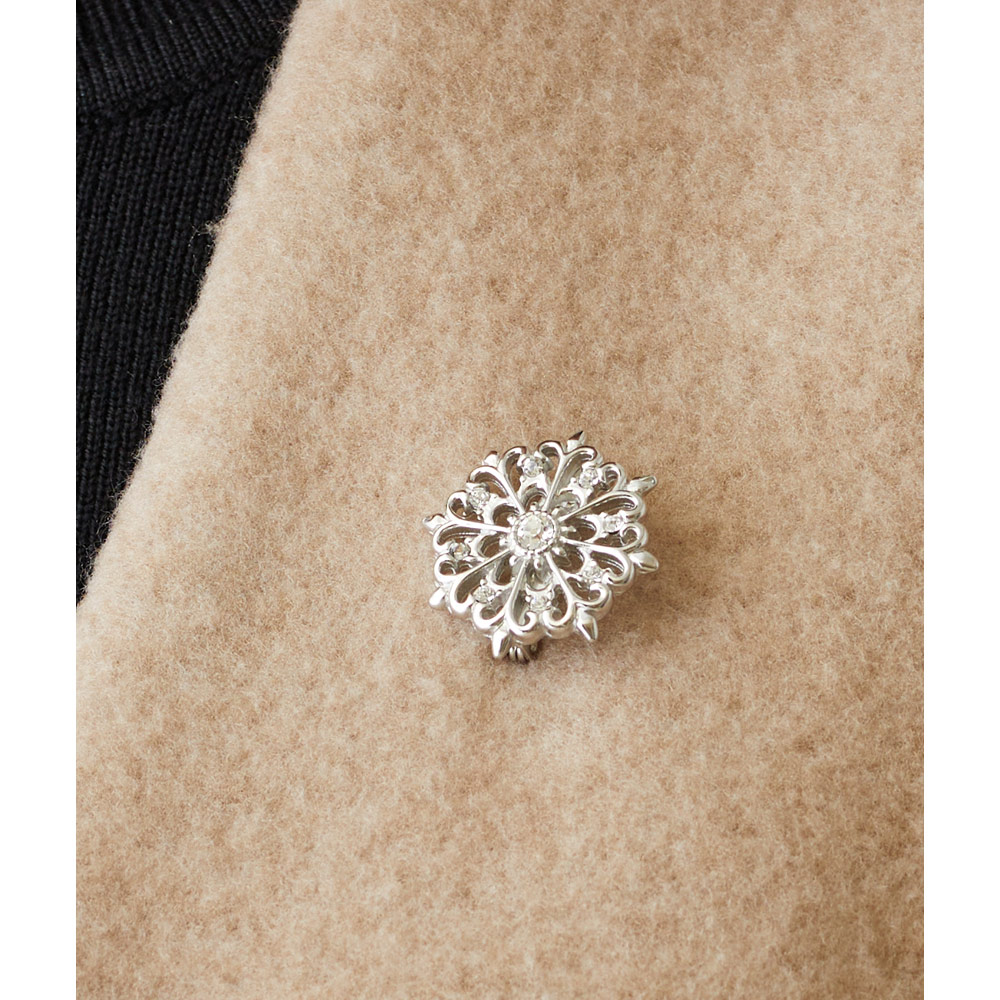 送料無料 日本製 透かし フラワー ブローチ K18 | ショールピン