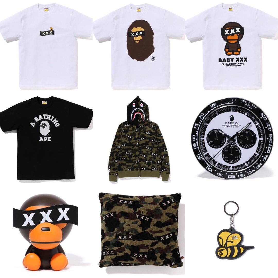 BAPE A BATHING APE × GOD SELECTION XXX 24SSコラボアイテムが4/28に