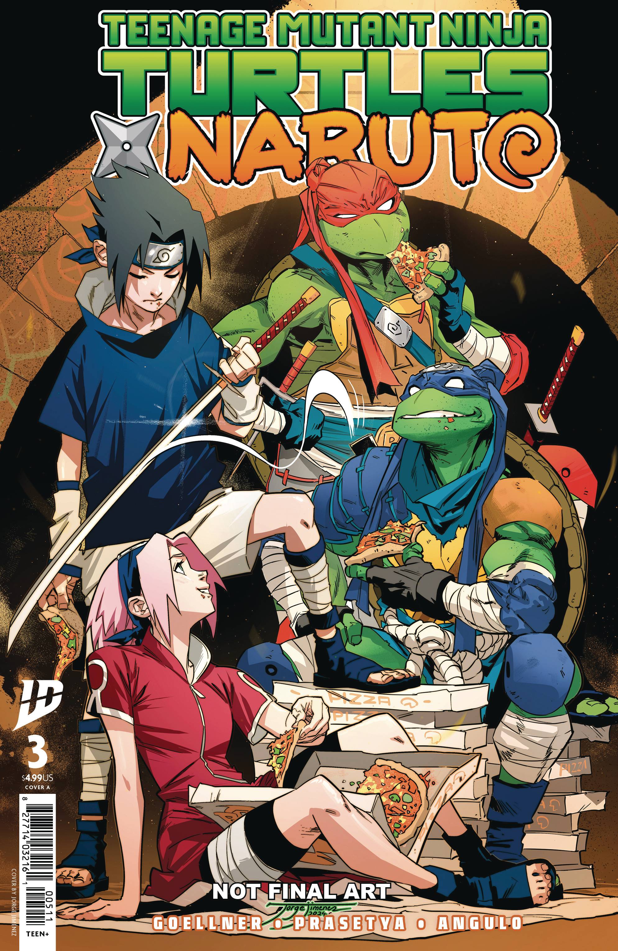 Teenage Mutant Ninja Turtles X Naruto #3 A1 Cover Set Of 8 1:25 1