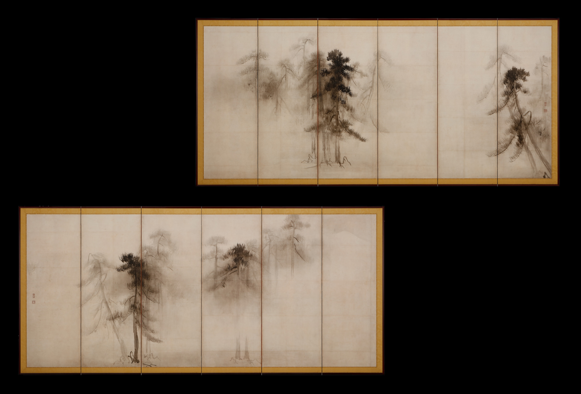 観楓図屏風 狩野秀頼・孔雀明王像・松林図屛風 長谷川等伯 東京国立