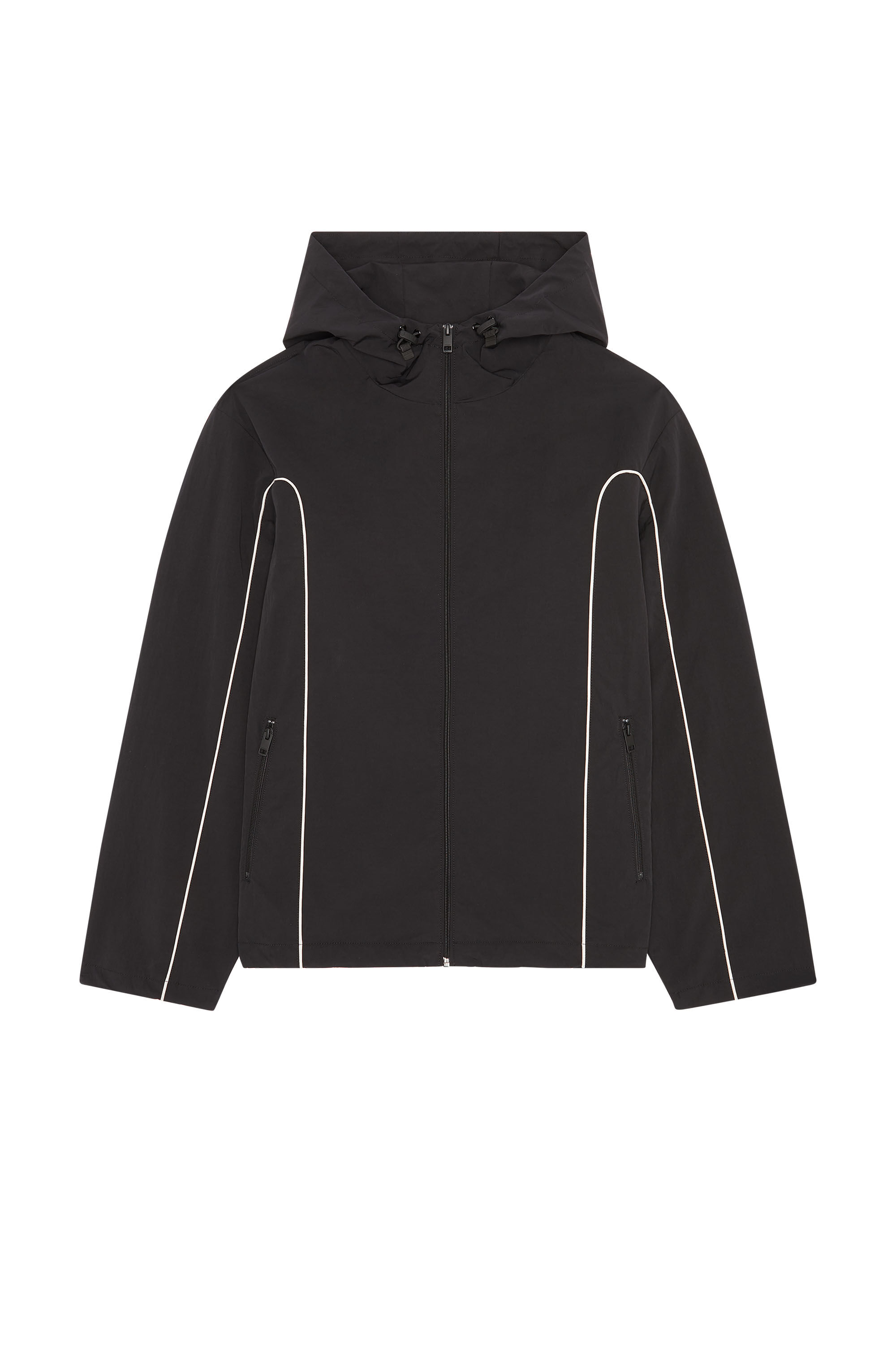 Men's Windbreaker with contrast piping | Black | Diesel