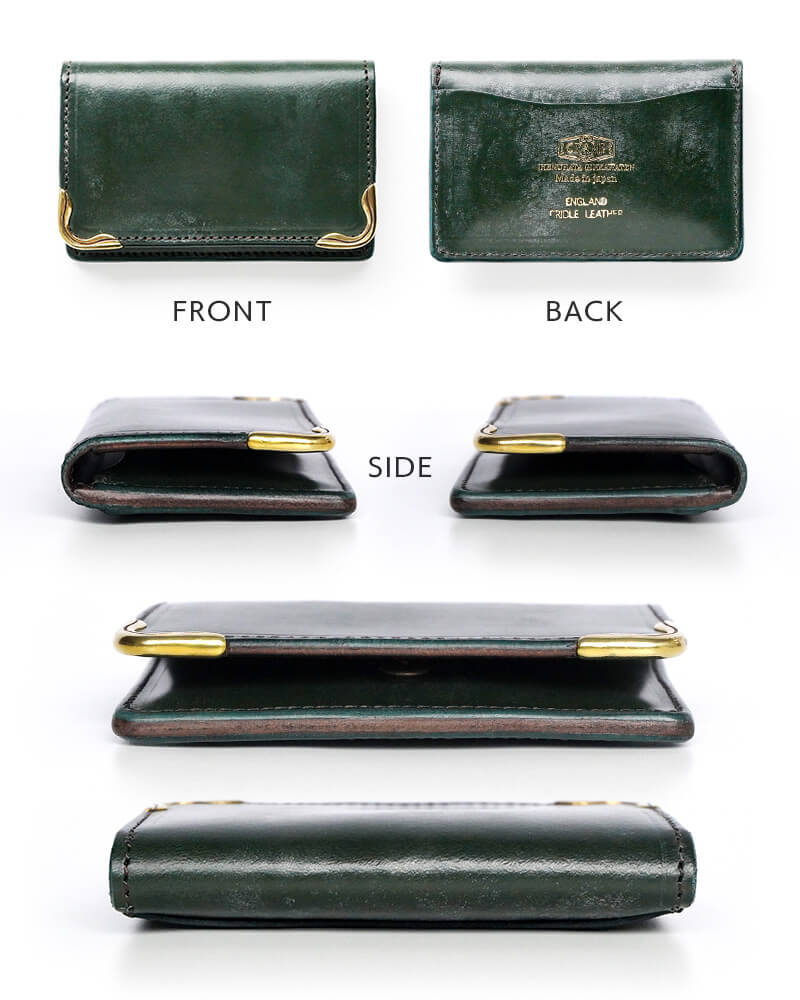 ブライドルレザー】池之端銀革店 cramp 名刺入れ 薄型 スリム 本革