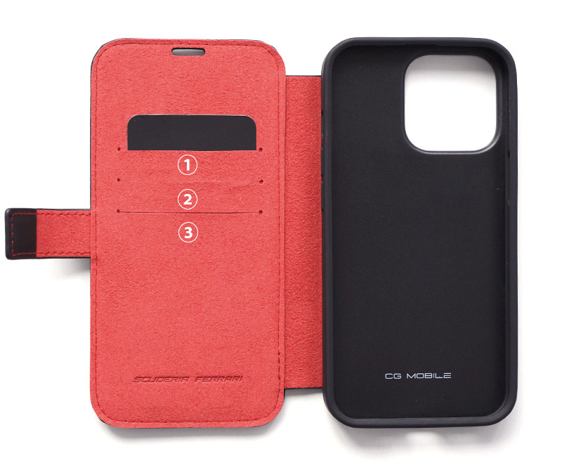 Ferrari フェラーリ 手帳型ケース 本革』 iPhone13Pro / 13ProMax