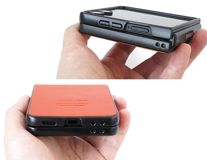 栃木レザー】 Galaxy Z Flip7 SC-55F／SCG35 ケース 背面 本革