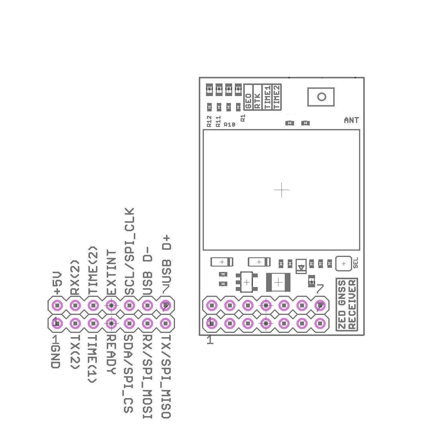 ZED-F9P RTK GNSS Receiver Board | L1/L2 or L1/L5 IPEX InCase PIN