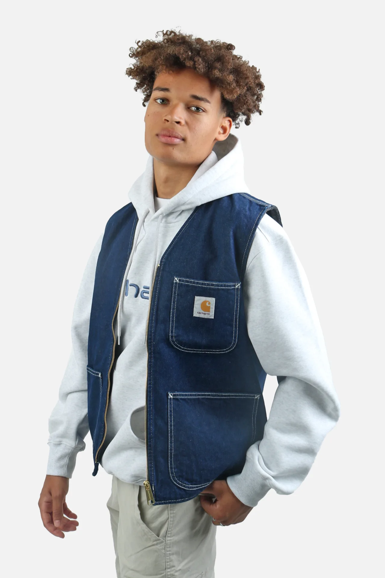 Carhartt WIP Chore Vest Blue One Wash I032704 - Go-Britain