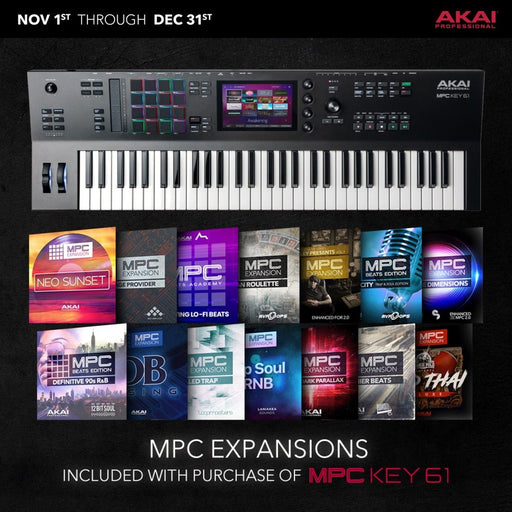 AKAI | MPC KEY 61 | Standalone Production Keyboard Synthesizer | w