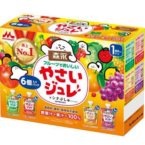 森永乳業 フルーツでおいしいやさいジュレ 6個パック 1歳頃から 70g x