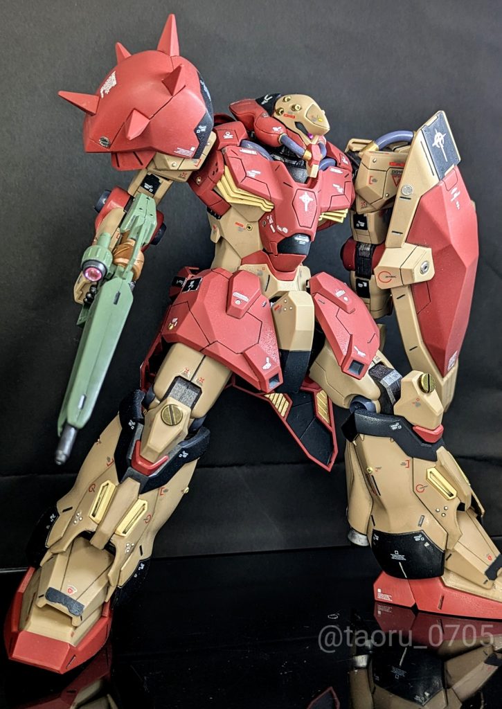 筆塗り部分塗装】HGUCメッサーF01型｜タオル_筆塗りでかっこよく作り