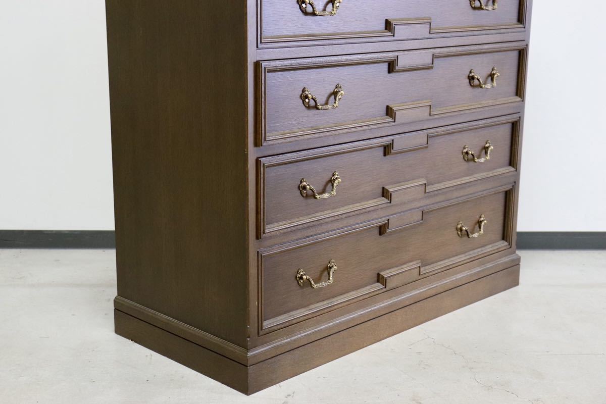 GMGK64○神戸家具 洋家具 6段チェスト 整理タンス 収納家具 彫刻