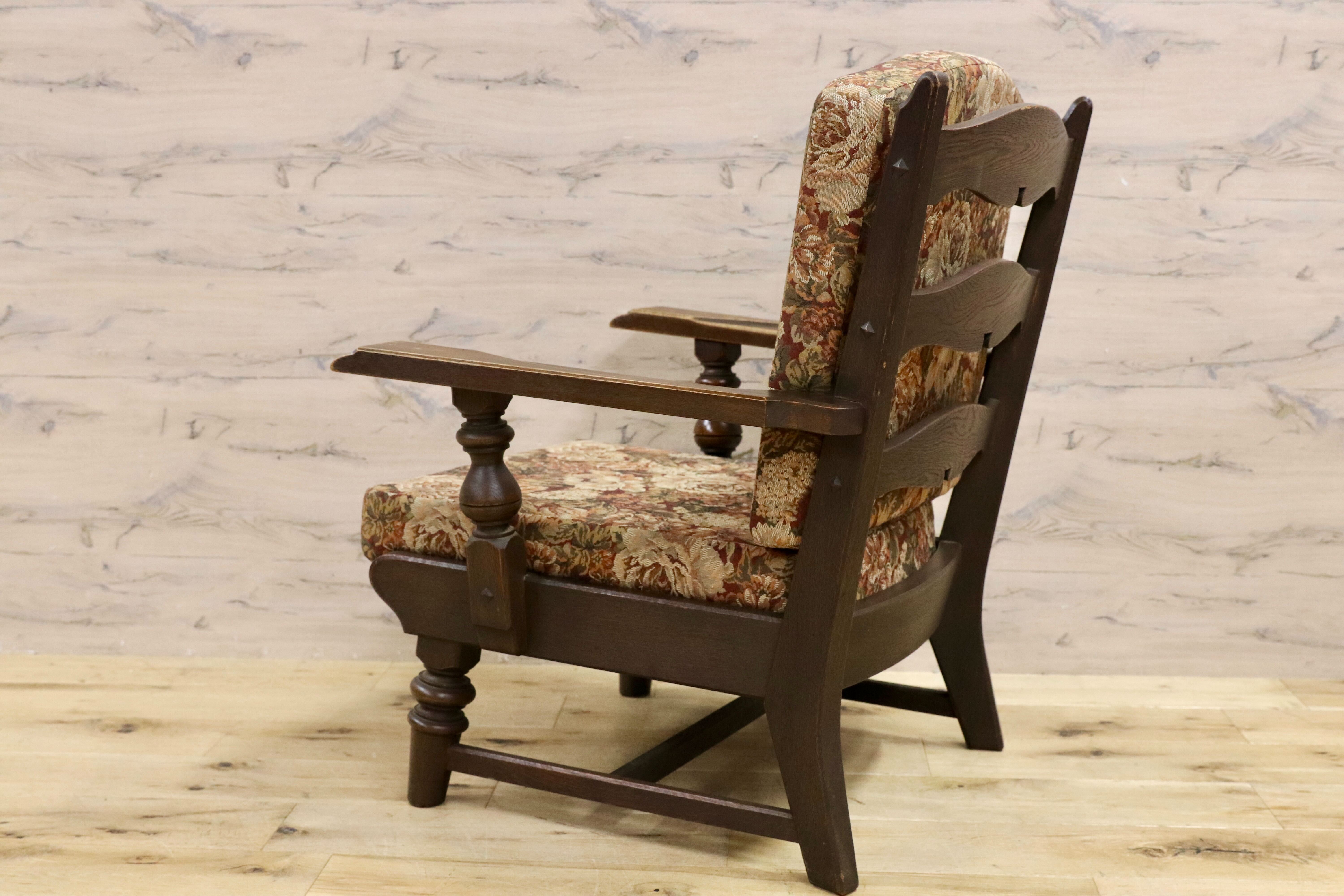 GMHK20○神戸家具 1人掛けソファ 肘掛け椅子 アームチェア 応接 椅子 楢材