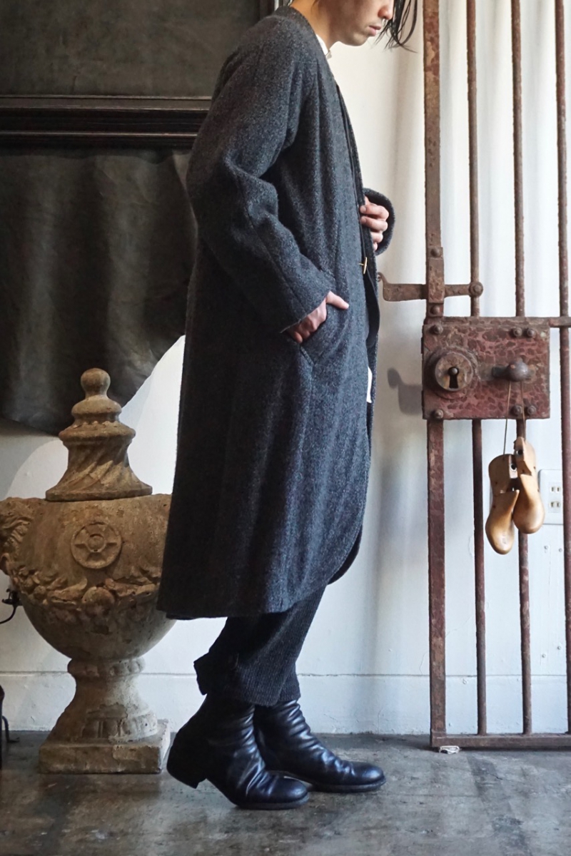 No 788. Back Zip Mid Boots Horse Full Grain. BLKT(Black). GUIDI