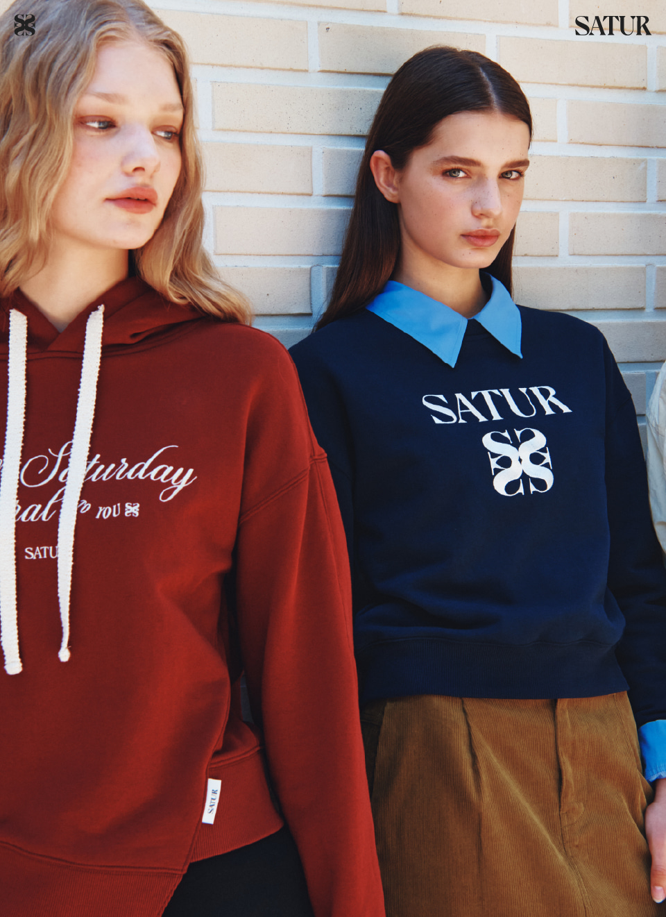 MUSINSA公式 | SATUR クラシックロゴスウェットシャツネイビーイエロー