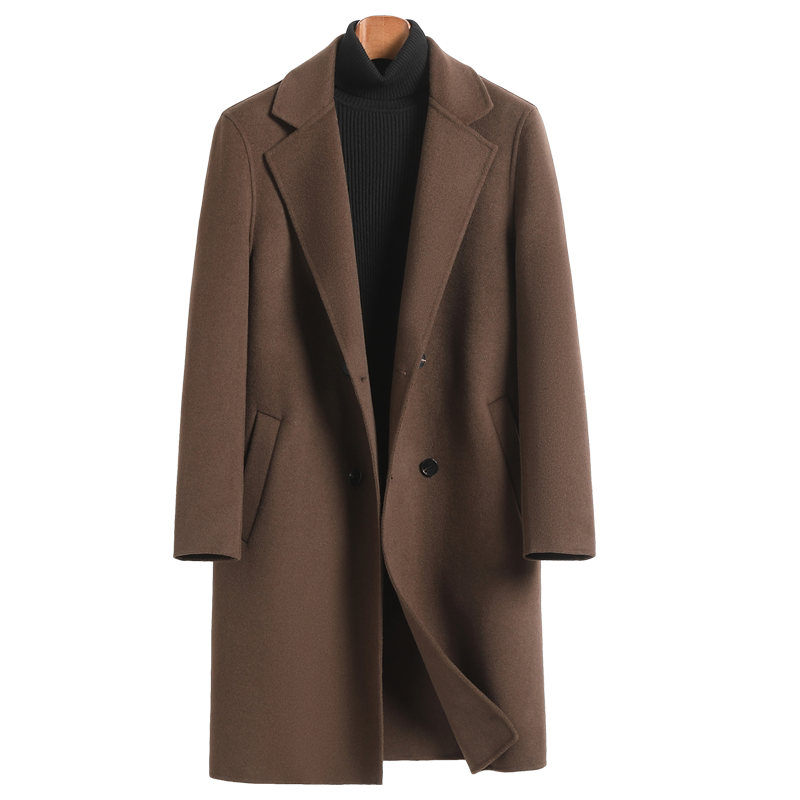 Vnf メンズ ウールブレンド ダブルブレストコート - ブラウン