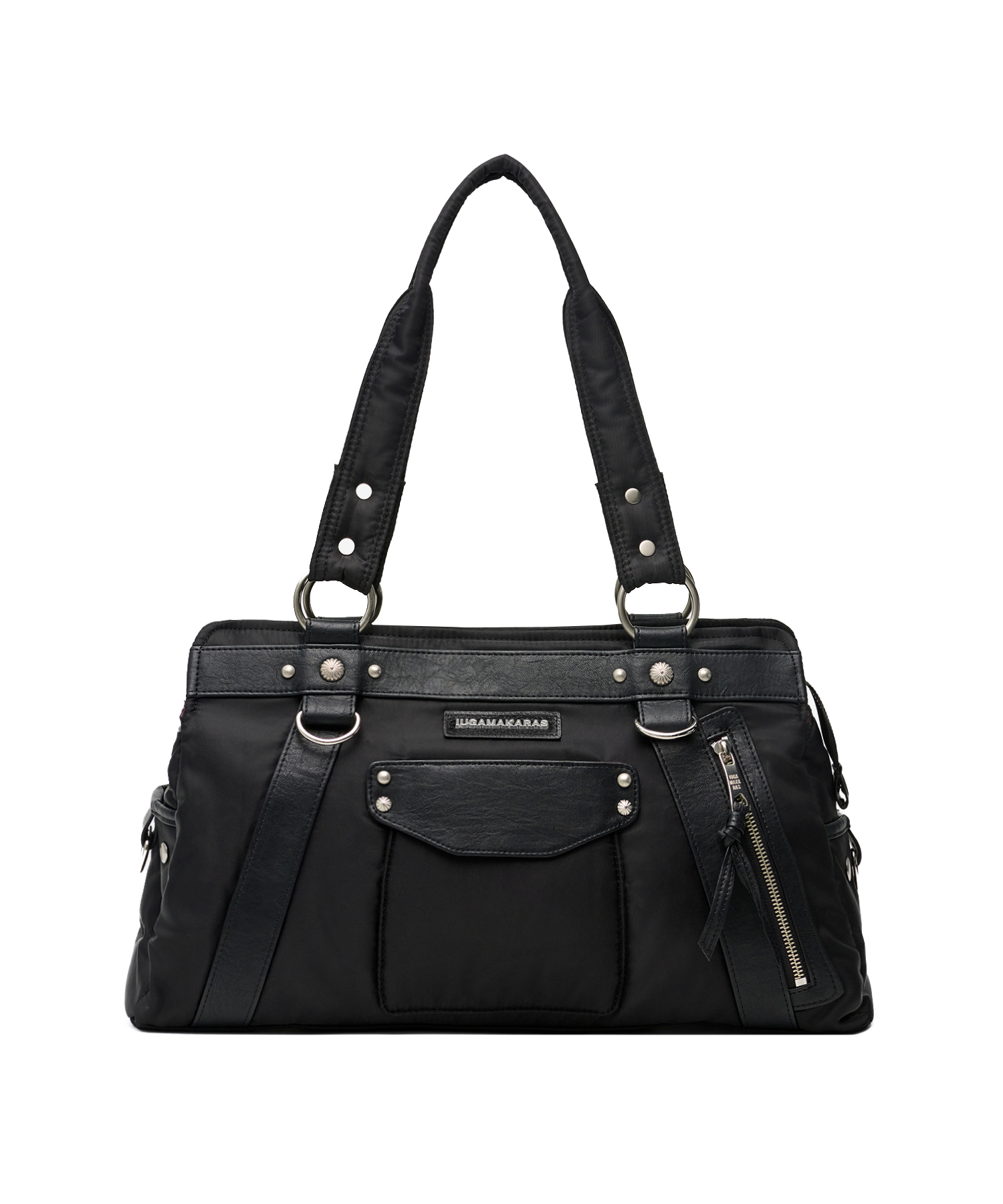 スタッズナイロンショルダーバッグ（ブラック） | IUGAMAKARAS | HANA