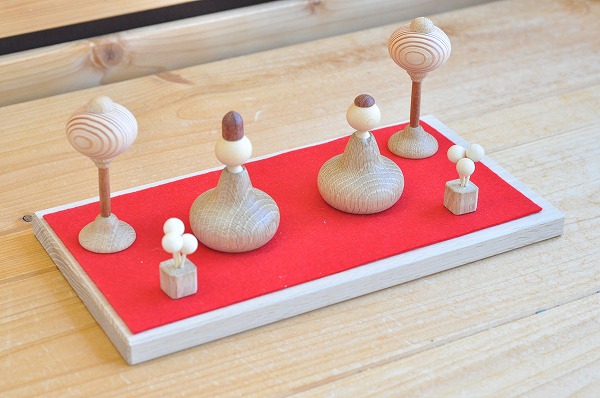 三浦木地 三浦忠司 木の雛人形 ひなセット ・ミニ 木のおもちゃHANA