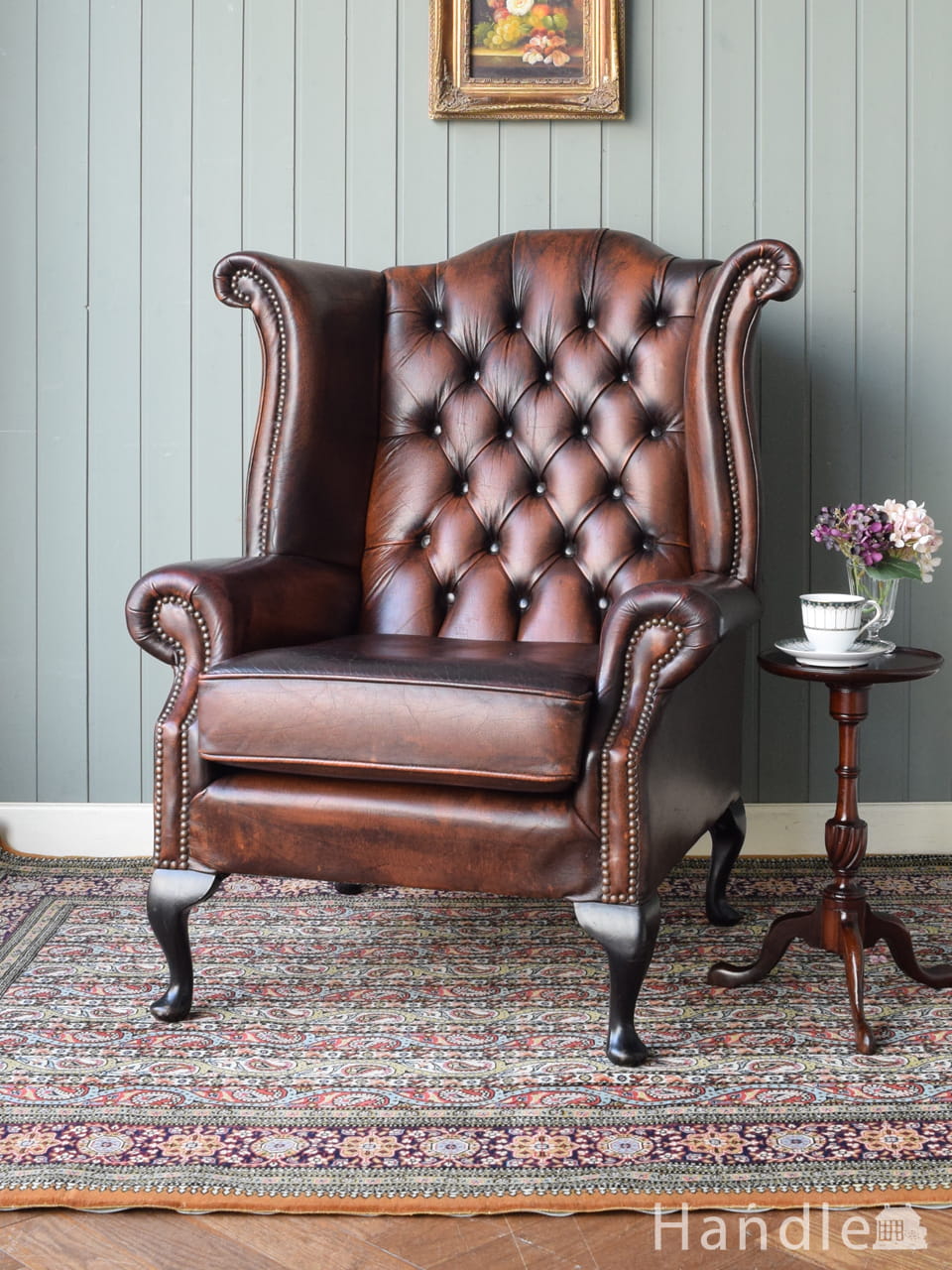 アーコール社のアンティーク1人掛けソファ、アーム付きのラウンジ