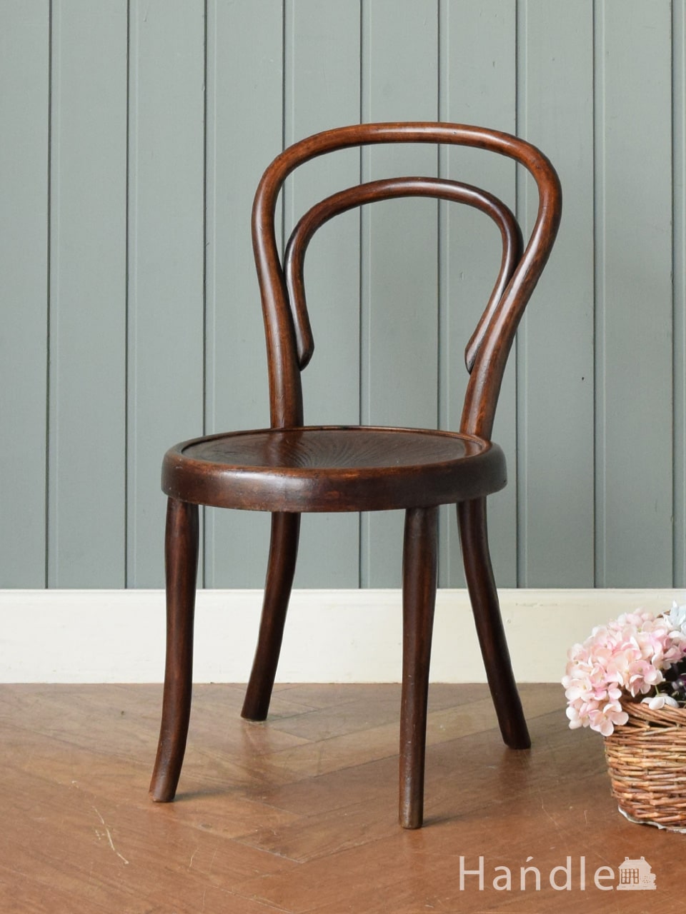 ヨーロッパのカフェの椅子、アンティークのベントウッドチェア(k-1788