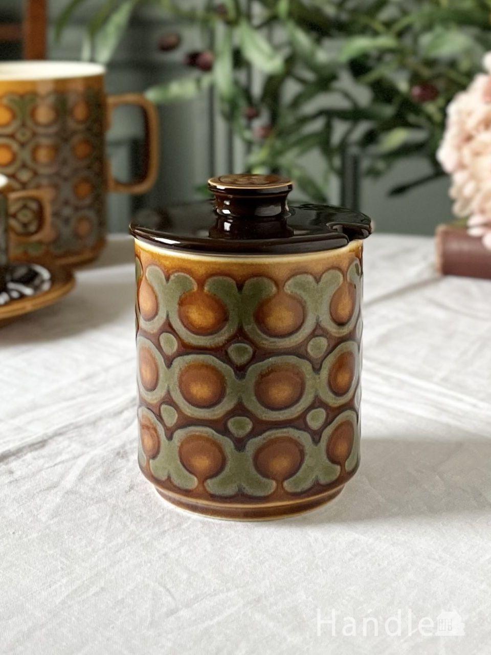 イギリスから届いたフローブルーの器、アンティークの華やかなシュガー