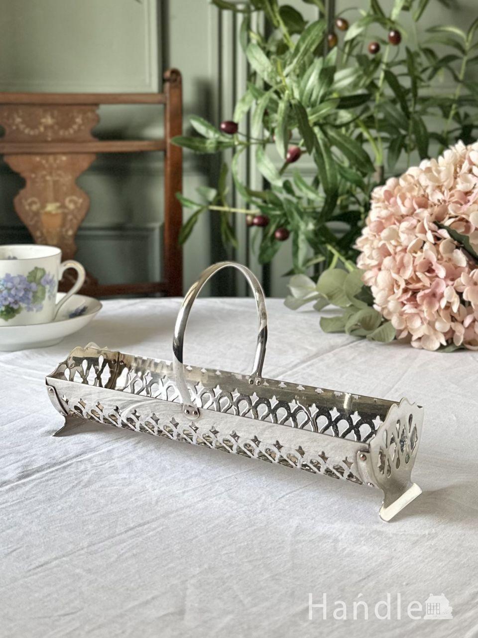 フランスアンティークのおしゃれなステップバスケット、階段用のパニエ