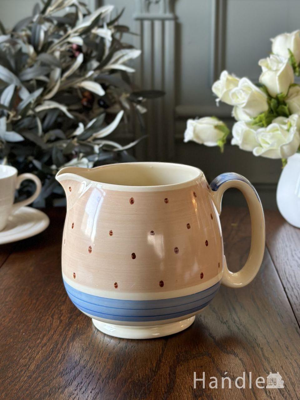 フランスのお洒落なホウロウ雑貨、アンティークのホーロージャグ(k