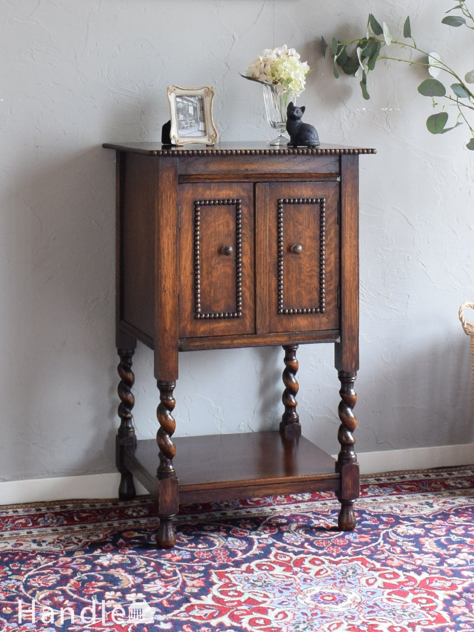 アンティークのサイドキャビネット、長い猫脚のフランスキャビネット(j