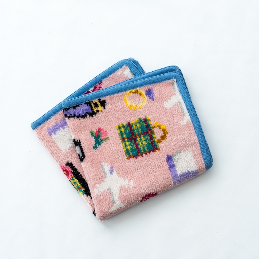 FEILER「ISETAN HANEDA SHOPPING 2 ペールピンク/アオ」(ペールピンク