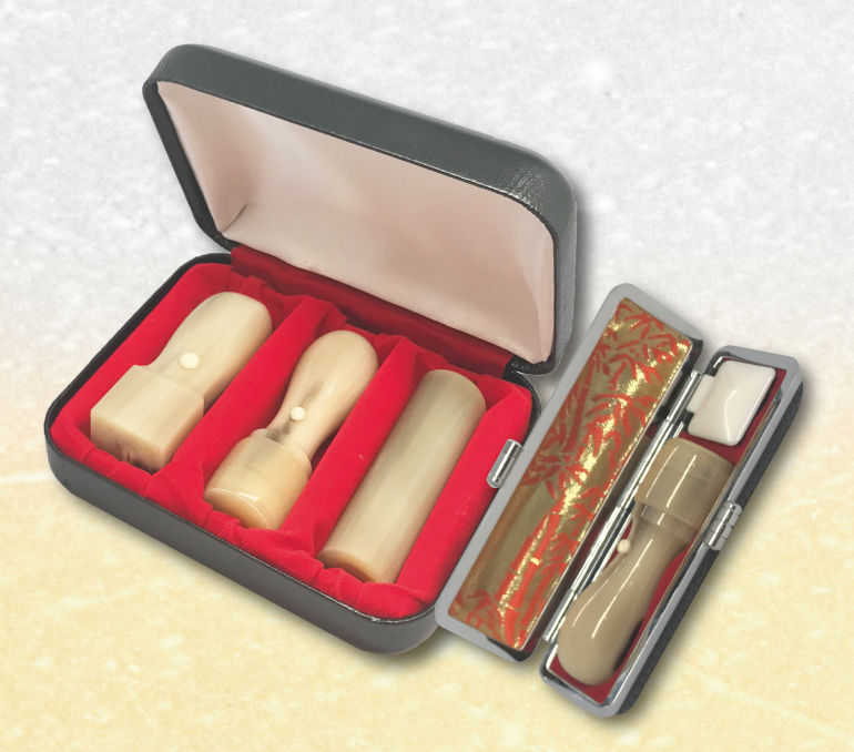 ケース付き！サイズが選べる！オランダ水牛【会社設立4本セット会社用