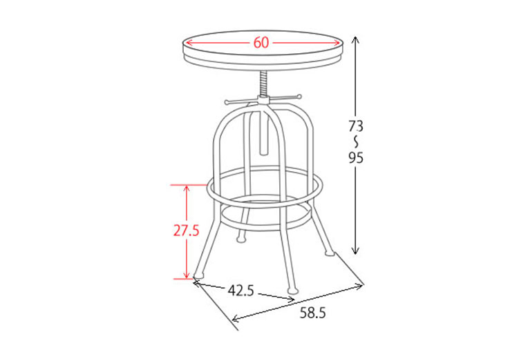 バーテーブル INDUSTRIAL インダストリアル｜インテリア・家具