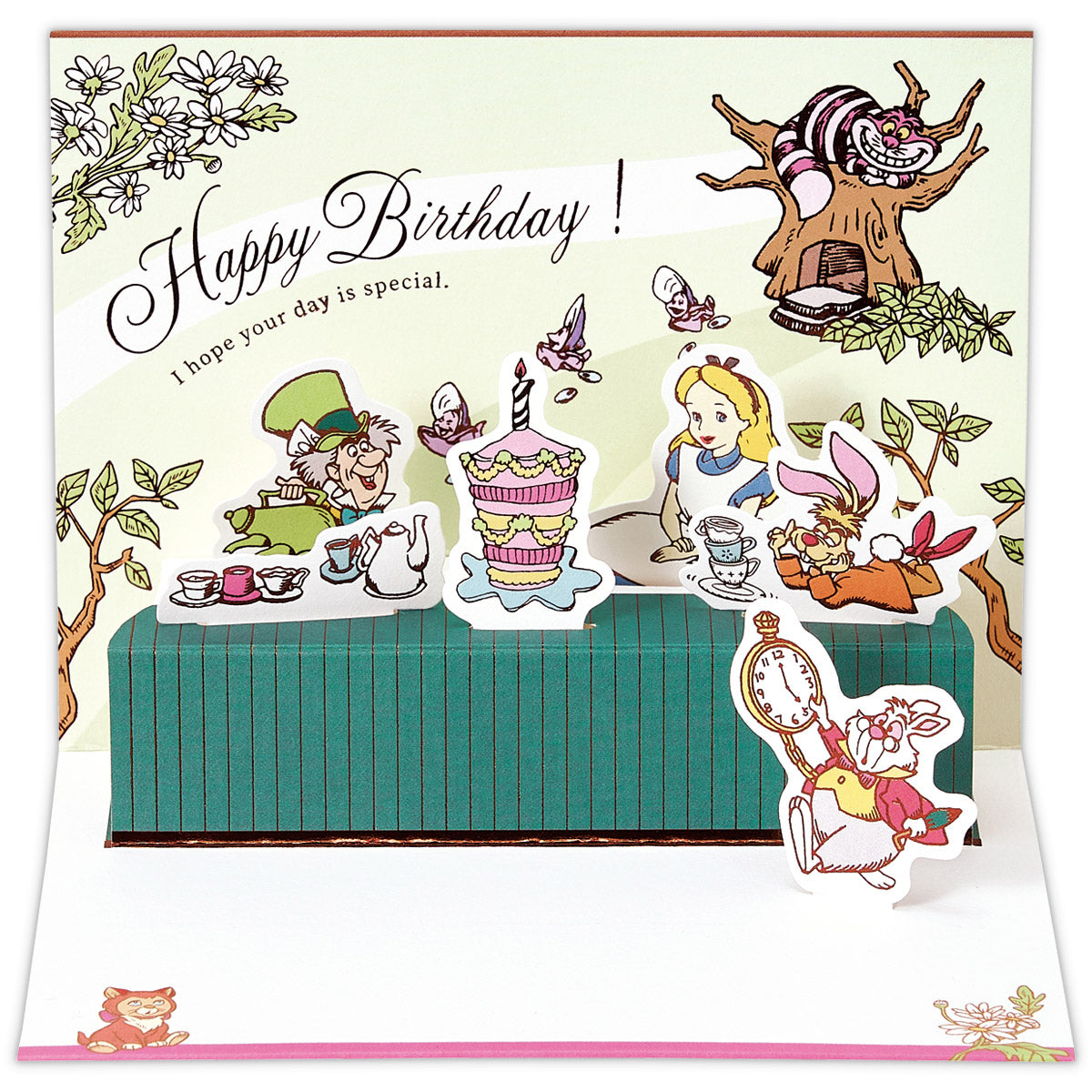 ディズニー アリス ティーパーティー【誕生お祝い／立体カード