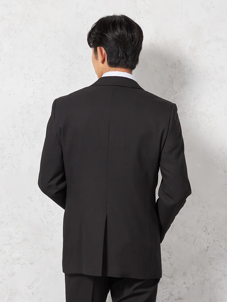 ブラック 【上下ウォッシャブル】スーツ 2つボタン ノータック