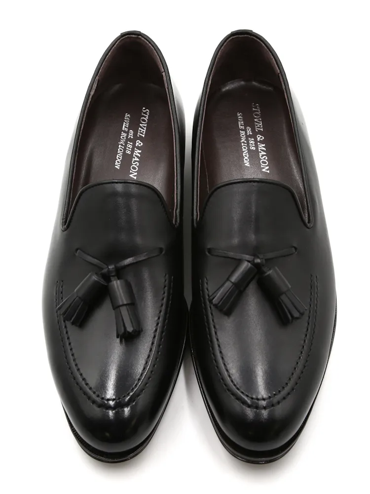 ブラック 【日本製】ビジネスシューズ タッセルローファー ストーベル