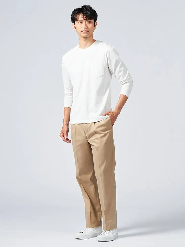 ネイビー 【ウォッシャブル】カジュアルパンツ チノパン GOOD CHINOS