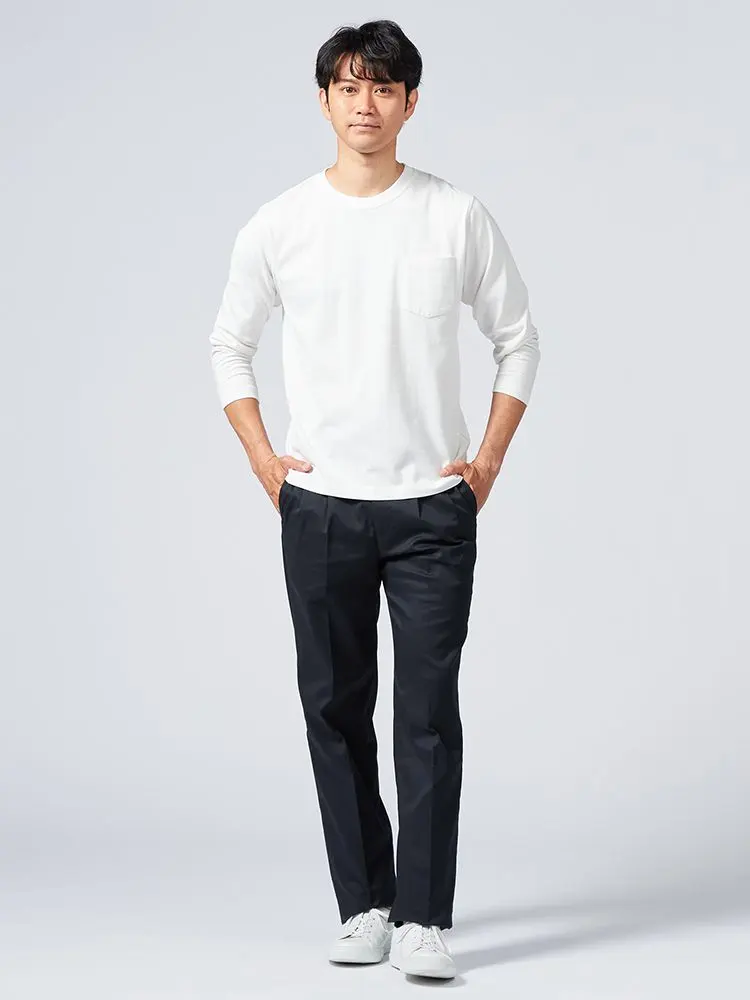 ネイビー 【ウォッシャブル】カジュアルパンツ チノパン GOOD CHINOS