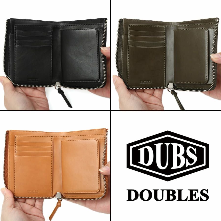 公式】 DOUBLES L字ファスナー財布M ベビーカーフ牛革 WSL-7621