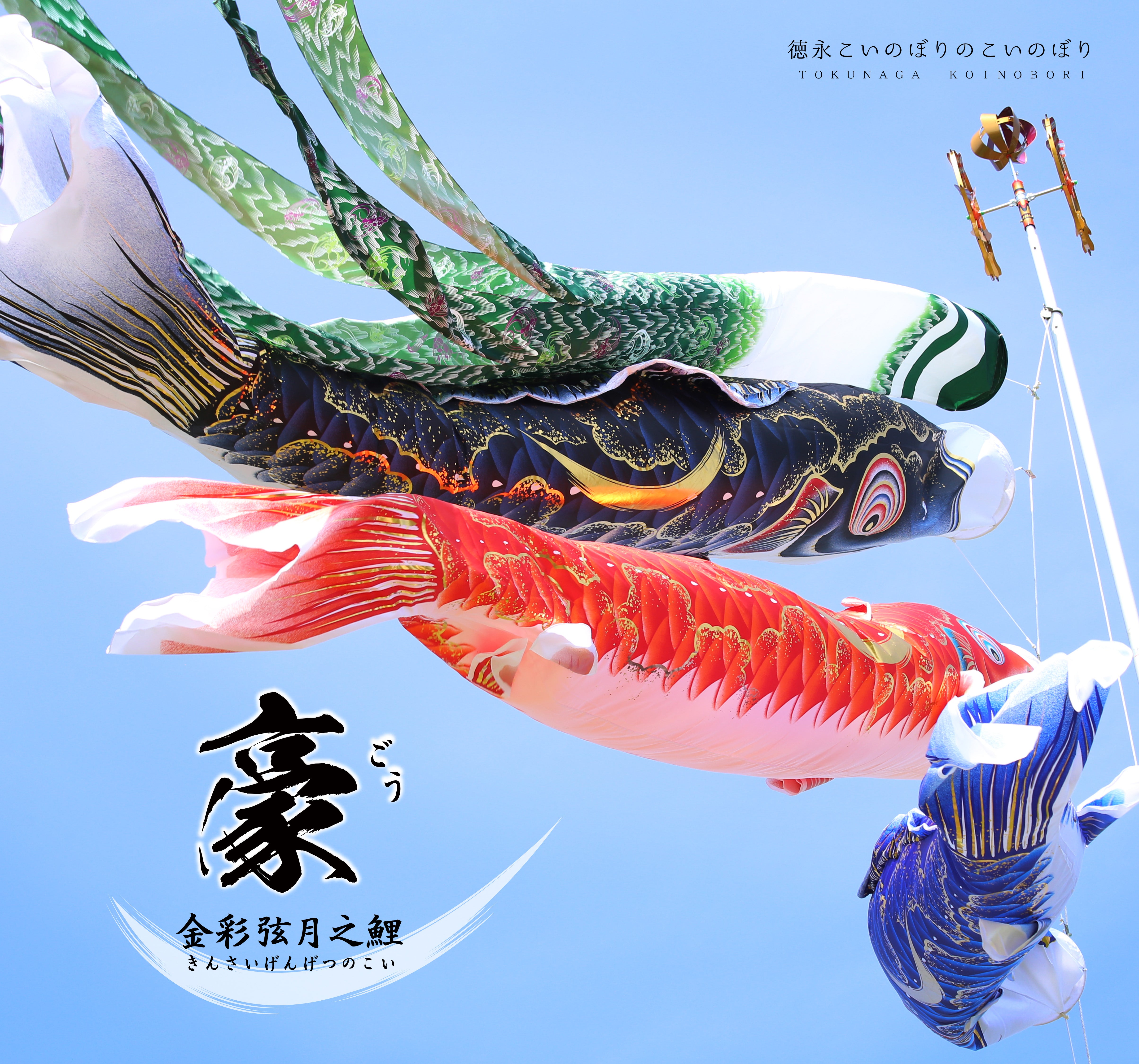 金彩弦月之鯉【豪】6点 庭園スタンドセット – 晴れと暮らす