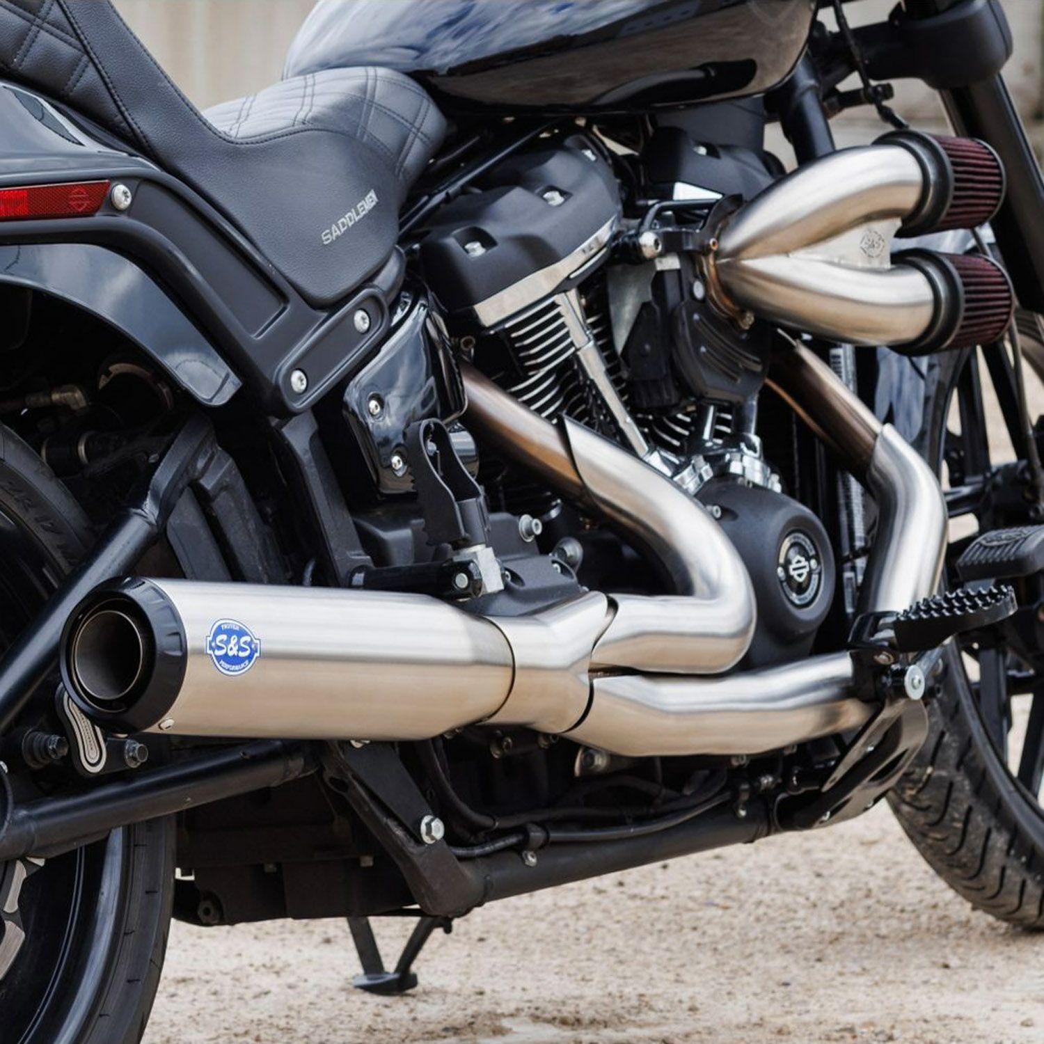 FXFB(S)ファットボブ用S&S(エスアンドエス)マフラー｜ハーレーカスタム
