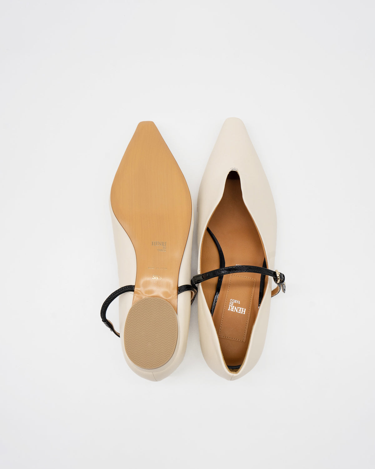 Kate cream メリージェーン ポインテッド パンプス クリーム - HENRI