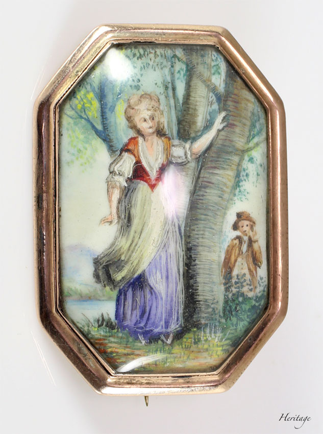 18世紀の貴重なミニアチュール（細密画）のブローチ | アンティーク